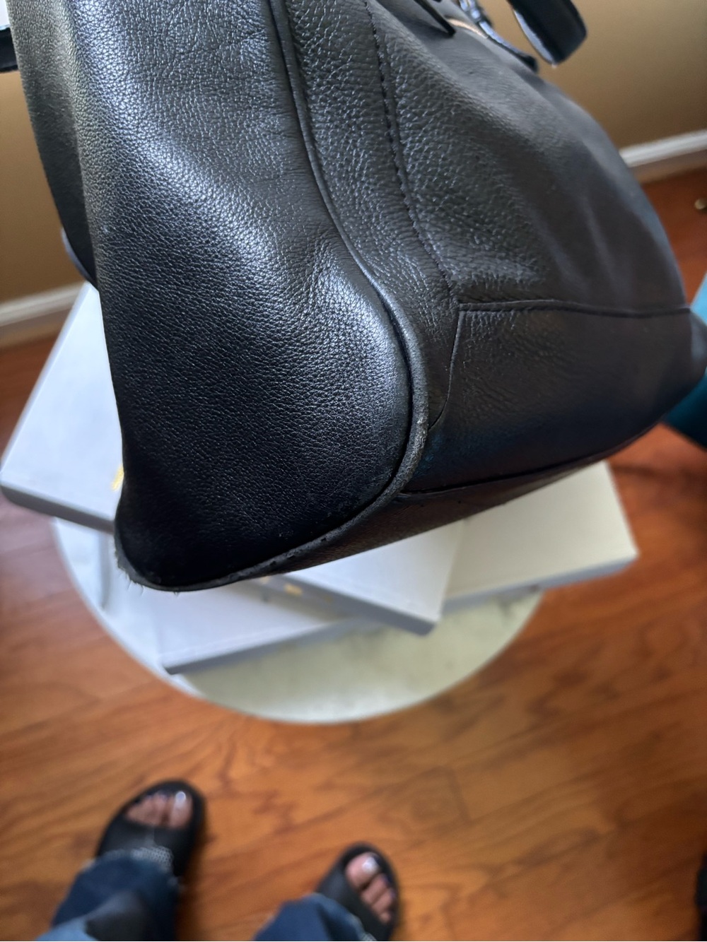 kate spade Black Pebbled Leather Shoulder Bag with Front Zip Pocket - Picture 7 of 15